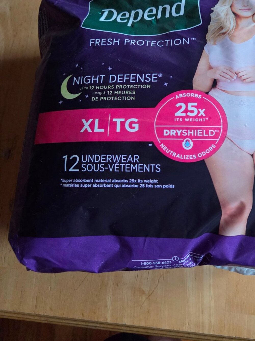 Depend Fresh Protection Night Defense XL Underwear (130)
